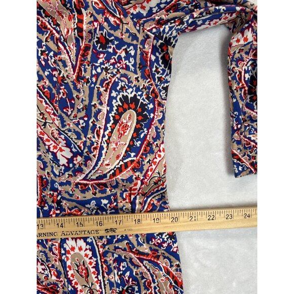 Chicos Dress Tunic Womens 2 Paisley Print Multicolor 3/4 Sleeve Button-Up - Picture 5 of 7
